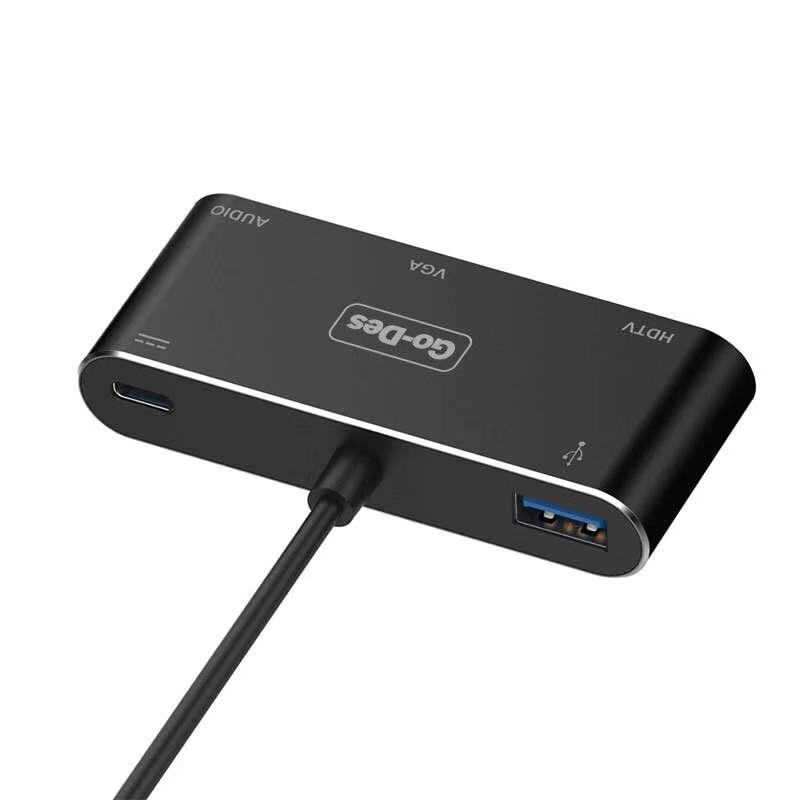 Go Des GD-8761 Usb-C To HDTV-VGA Adaptör