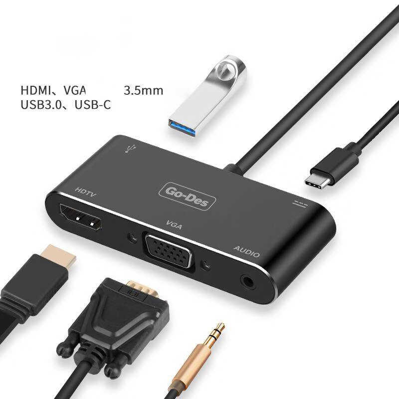 Go Des GD-8761 Usb-C To HDTV-VGA Adaptör