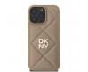 Apple iPhone 16 Pro Kılıf DKNY Orjinal Lisanslı Kapitone Tasarımlı Metal Logolu Deri Kapak