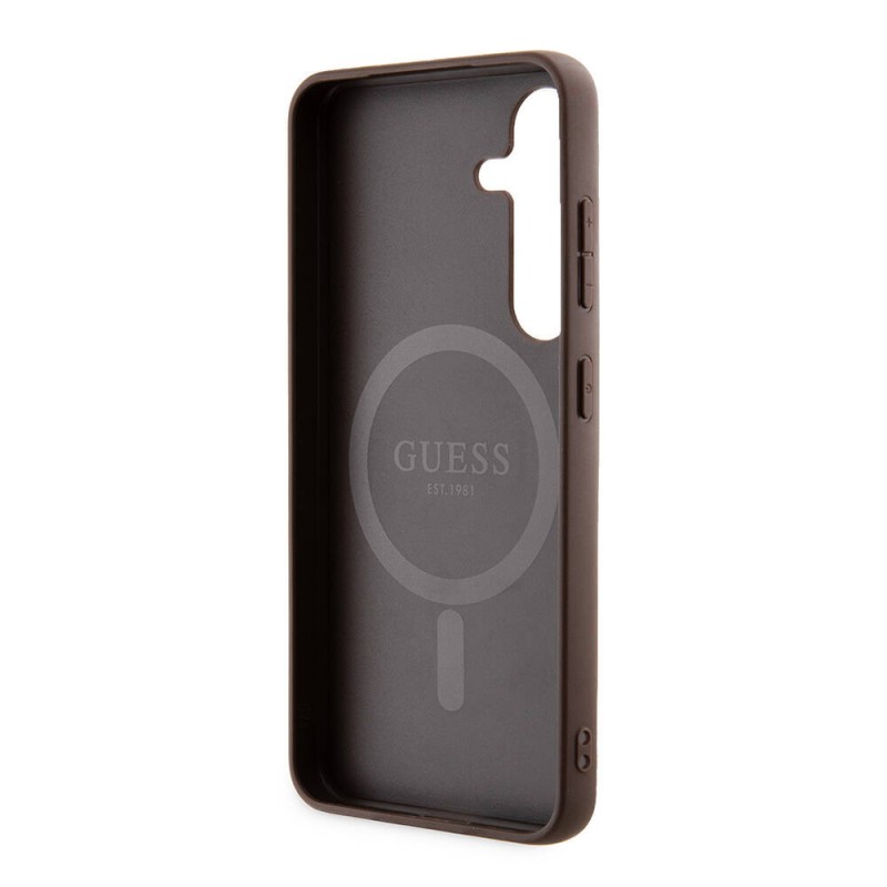 Galaxy S24 Kılıf Guess Orjinal Lisanslı Magsafe Şarj Özellikli 4G Desenli Yazı Logolu Kapak