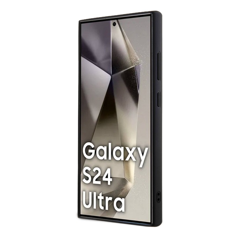 Galaxy S24 Ultra Kılıf Guess Orjinal Lisanslı Taşlı Arka Yüzey Üçgen Logolu Kapak