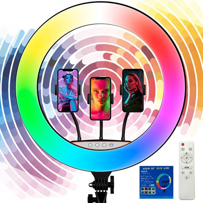 Zore RGB Light 45cm Işıklı Telefon Tutucu Ring Light