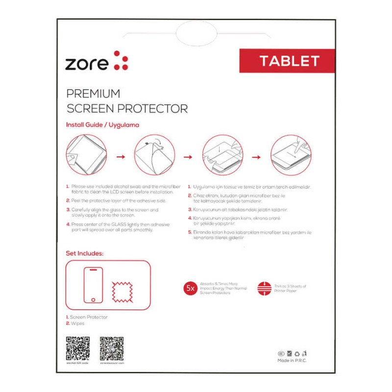 9 İnç Universal Zore Tablet Blue Nano Ekran Koruyucu