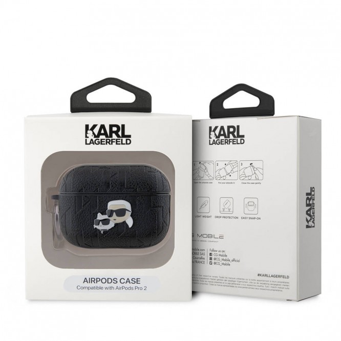 Apple Airpods Kılıf Karl Lagerfeld Orjinal Lisanslı Monogram Silikon Kapak