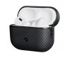 Apple Airpods Pro 2 Kılıf Magsafe Şarj Özellikli 600D Aramid Fiber Pitaka Classic Serisi Black-Grey Twill Kılıf