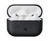 Apple Airpods Pro 2 Kılıf Magsafe Şarj Özellikli 600D Aramid Fiber Pitaka Classic Serisi Black-Grey Twill Kılıf