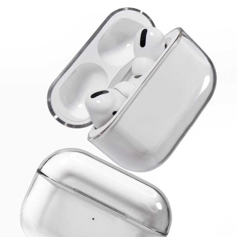 Apple Airpods Pro Kılıf Şeffaf Sert Kristal Zore Airbag 14 Kılıf