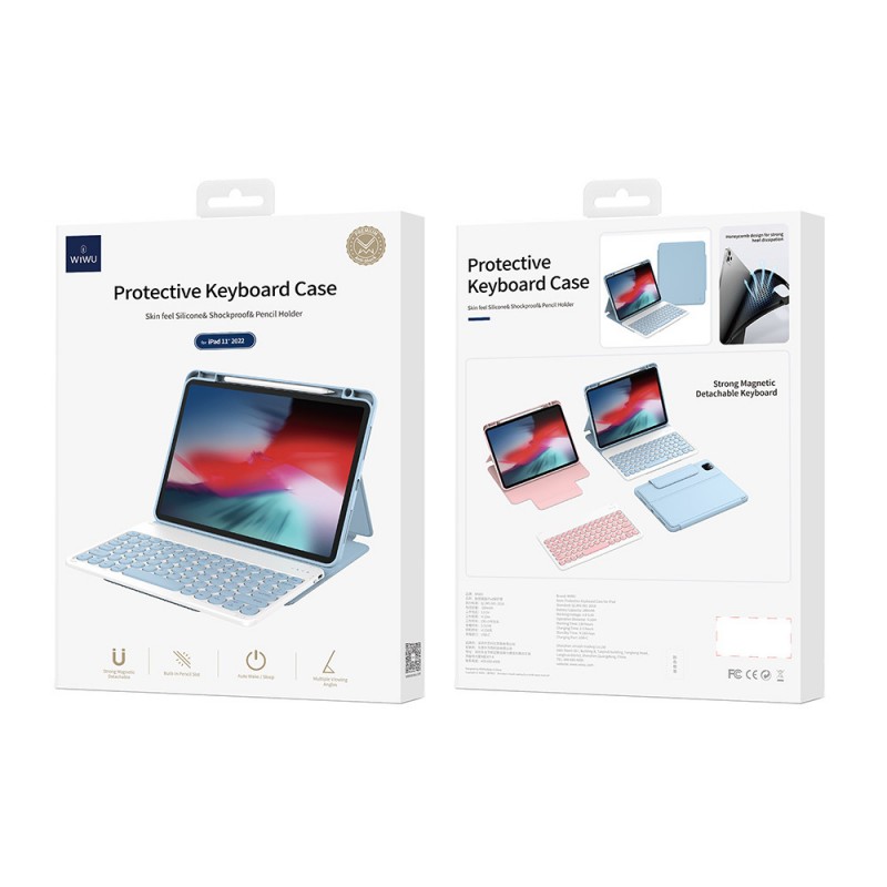 Apple iPad Air 11 2024 Wiwu Protective Gizli Kalem Bölmeli Klavyeli Kılıf