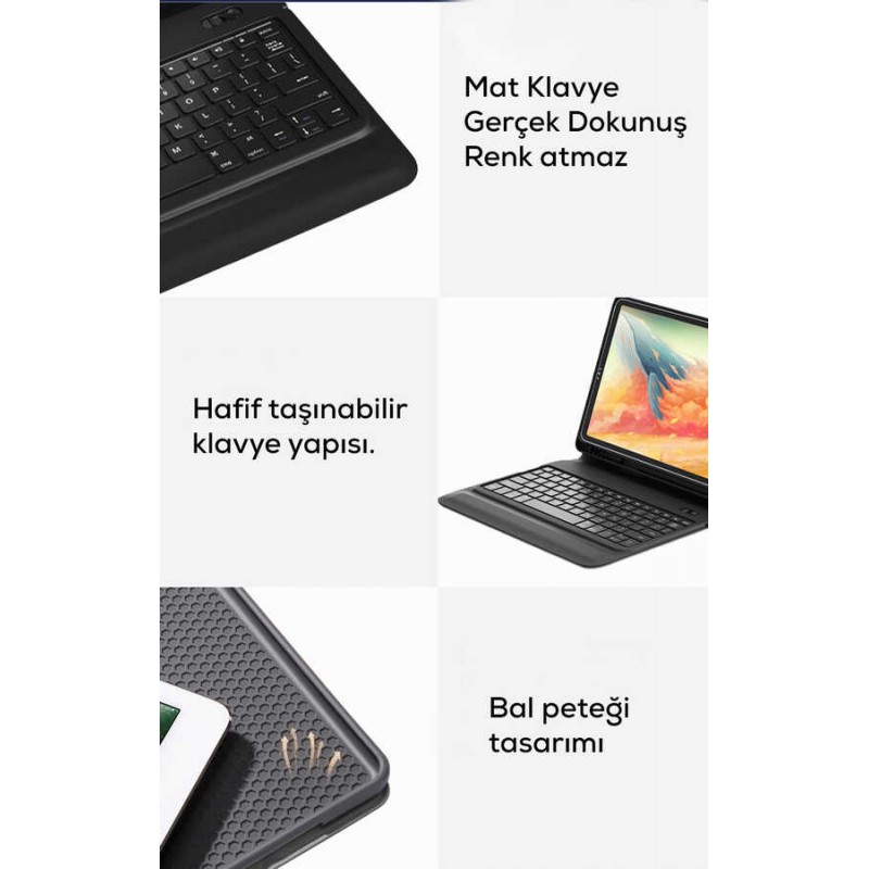 Apple iPad Pro 11 2020 (2.Nesil) Wiwu Keyboard Folio Kablosuz Klavyeli Kılıf