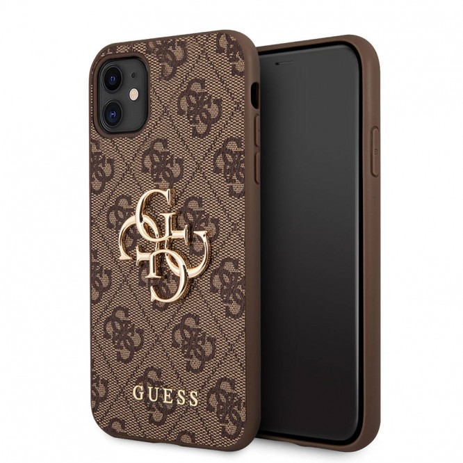 Apple iPhone 11 Kılıf GUESS PU Deri Büyük Metal Logo Dizaynlı Kapak