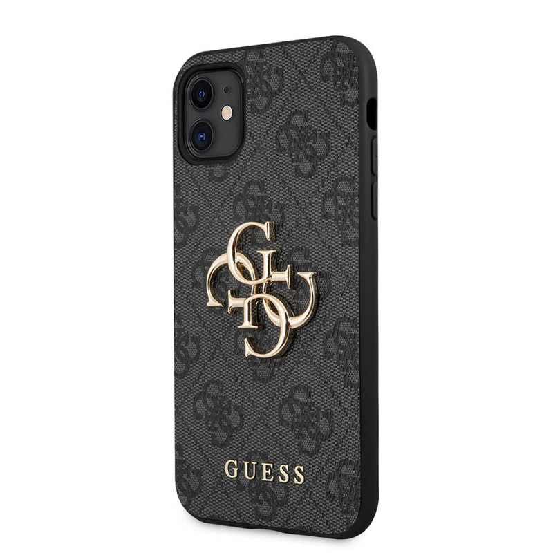 Apple iPhone 11 Kılıf Guess PU Deri Büyük Metal Logo Dizaynlı Kapak