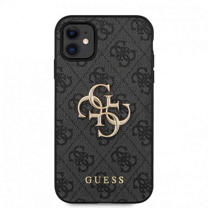 Apple iPhone 11 Kılıf GUESS PU Deri Büyük Metal Logo Dizaynlı Kapak