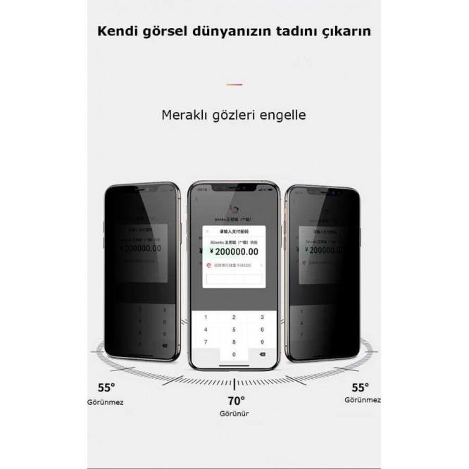 Apple iPhone 11 Pro Max Benks 0.3mm V Pro Privacy Ekran Koruyucu