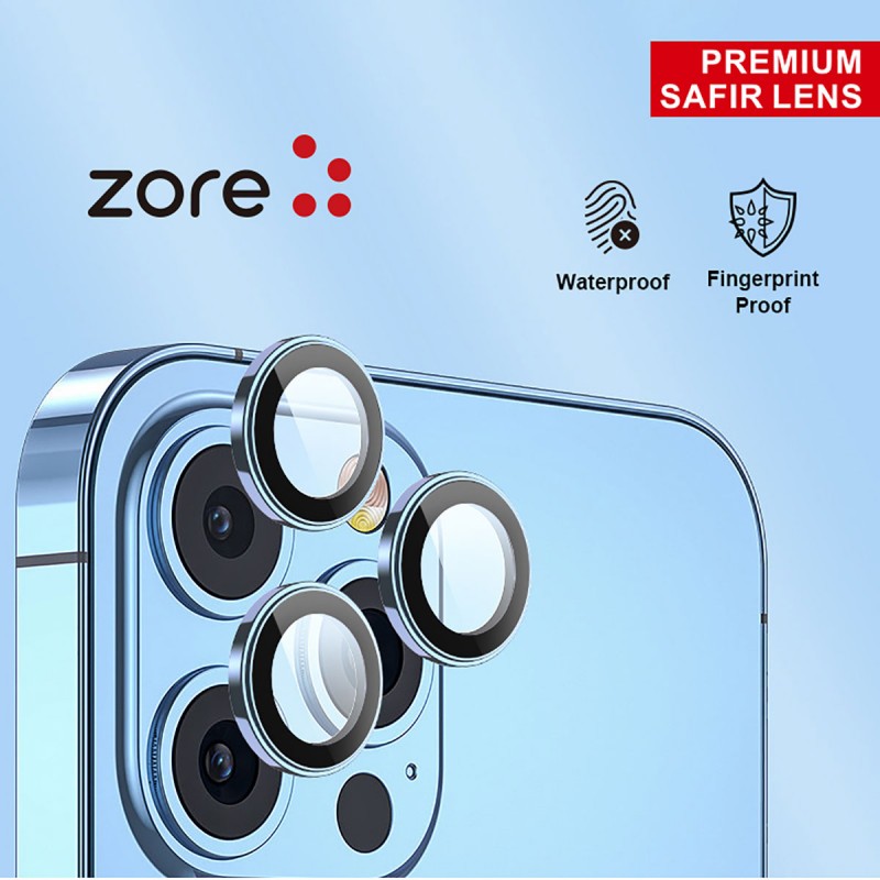 Apple iPhone 12 Pro Max Zore CL-12 Premium Safir Parmak İzi Bırakmayan Anti-Reflective Kamera Lens Koruyucu