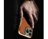 Apple iPhone 13 Mini Kılıf Wiwu Genuine Leather Gold Calfskin Orjinal Deri Kapak