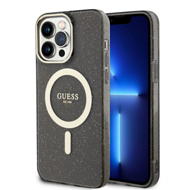 Apple iPhone 13 Pro Kılıf GUESS Magsafe Şarj Özellikli Glitter Kapak