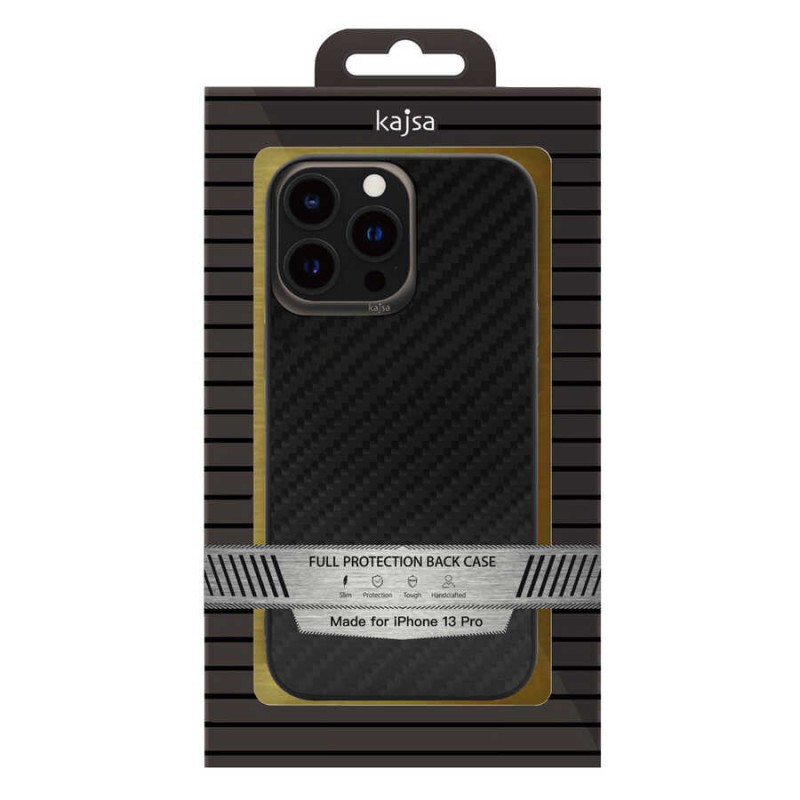 Apple iPhone 13 Pro Kılıf Kajsa Carbon Fiber Collection Arka Kapak