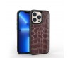 Apple iPhone 13 Pro Kılıf Wiwu Croco Pattern Calfskin Orjinal Deri Kapak