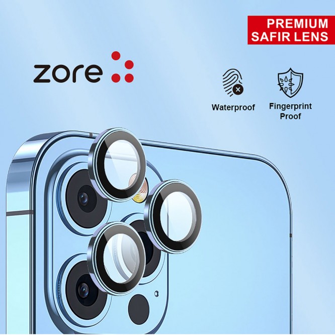 Apple iPhone 13 Pro Max Zore CL-12 Premium Safir Parmak İzi Bırakmayan Anti-Reflective Kamera Lens Koruyucu