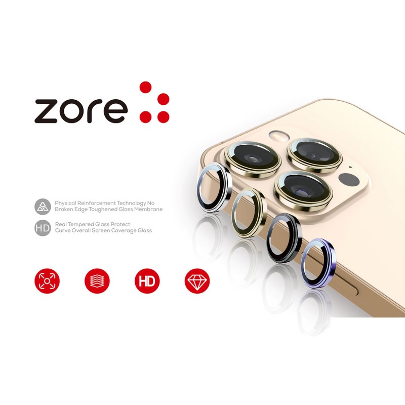 Apple iPhone 13 Pro Zore CL-12 Premium Safir Parmak İzi Bırakmayan Anti-Reflective Kamera Lens Koruyucu