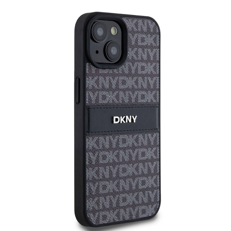 Apple iPhone 15 Kılıf DKNY Orjinal Lisanslı 3D Yazılı Repeat Texture Pattern Kapak