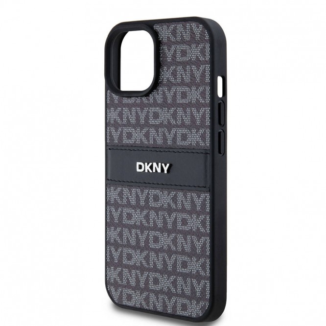 Apple iPhone 15 Kılıf DKNY Orjinal Lisanslı 3D Yazılı Repeat Texture Pattern Kapak