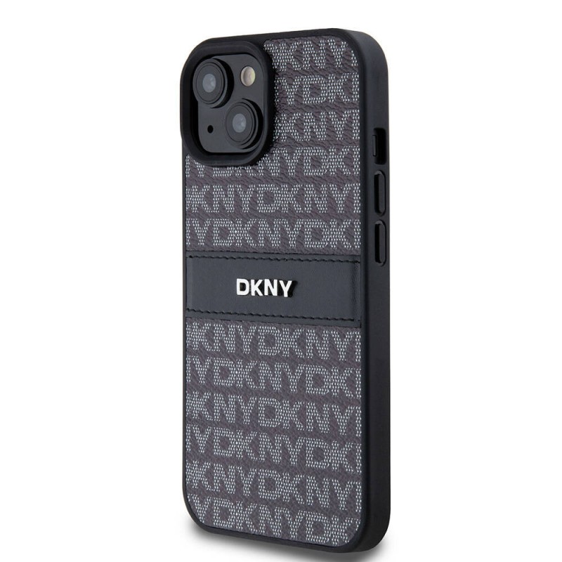 Apple iPhone 15 Kılıf DKNY Orjinal Lisanslı 3D Yazılı Repeat Texture Pattern Kapak