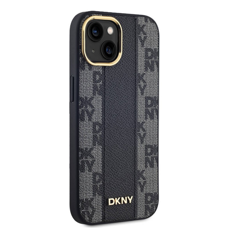 Apple iPhone 15 Kılıf DKNY Orjinal Lisanslı MagSafe Şarj Özellikli 3D Yazılı Checkered Pattern Kapak