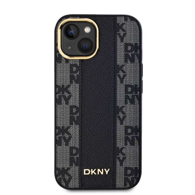 Apple iPhone 15 Kılıf DKNY Orjinal Lisanslı MagSafe Şarj Özellikli 3D Yazılı Checkered Pattern Kapak