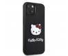 Apple iPhone 15 Kılıf Hello Kitty Orjinal Lisanslı Yazı ve İkonik Logolu 3D Rubber Kitty Head Kapak