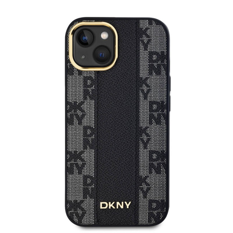 Apple iPhone 15 Plus Kılıf DKNY Orjinal Lisanslı Magsafe Şarj Özellikli 3D Yazılı Checkered Pattern Kapak