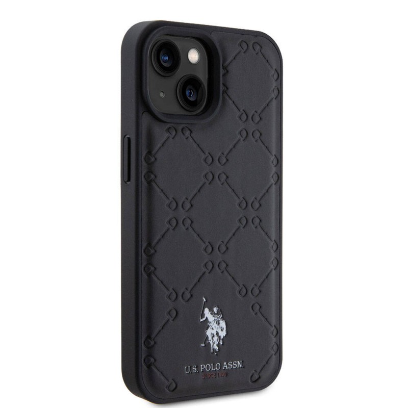 Apple iPhone 15 Plus Kılıf U.S. Polo Assn. Orjinal Lisanslı HS Desenli Baskı Logolu Suni Deri Kapak