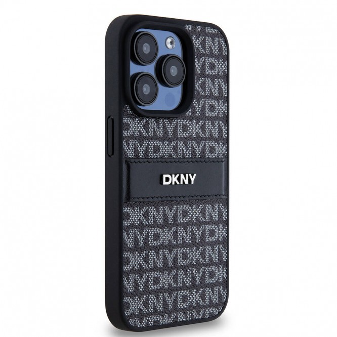 Apple iPhone 15 Pro Kılıf DKNY Orjinal Lisanslı 3D Yazılı Repeat Texture Pattern Kapak