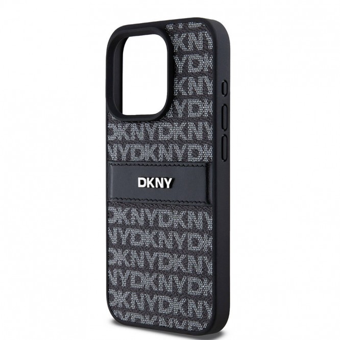 Apple iPhone 15 Pro Kılıf DKNY Orjinal Lisanslı 3D Yazılı Repeat Texture Pattern Kapak