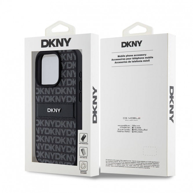 Apple iPhone 15 Pro Kılıf DKNY Orjinal Lisanslı 3D Yazılı Repeat Texture Pattern Kapak