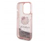 Apple iPhone 15 Pro Kılıf Hello Kitty Orjinal Lisanslı İkonik Sıvılı Glitter Kapak