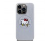 Apple iPhone 15 Pro Kılıf Hello Kitty Orjinal Lisanslı Magsafe Şarj Özellikli Baskı Logolu Uyuyan Kitty Deri Kapak