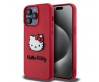 Apple iPhone 15 Pro Kılıf Hello Kitty Orjinal Lisanslı Yazı ve İkonik Logolu 3D Rubber Kitty Head Kapak