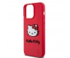 Apple iPhone 15 Pro Kılıf Hello Kitty Orjinal Lisanslı Yazı ve İkonik Logolu 3D Rubber Kitty Head Kapak