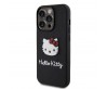 Apple iPhone 15 Pro Kılıf Hello Kitty Orjinal Lisanslı Yazı ve İkonik Logolu 3D Rubber Kitty Head Kapak