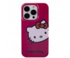 Apple iPhone 15 Pro Kılıf Hello Kitty Orjinal Lisanslı Yazı ve İkonik Logolu Kitty Head Kapak