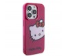 Apple iPhone 15 Pro Kılıf Hello Kitty Orjinal Lisanslı Yazı ve İkonik Logolu Kitty Head Kapak