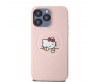 Apple iPhone 15 Pro Max Kılıf Hello Kitty Orjinal Lisanslı Magsafe Şarj Özellikli Baskı Logolu Uyuyan Kitty Deri Kapak