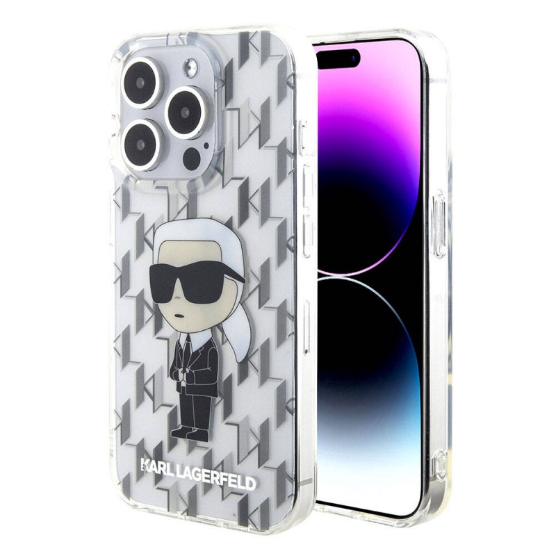 Apple iPhone 15 Pro Max Kılıf Karl Lagerfeld IML İkonik Monogram Orjinal Lisanslı Kapak