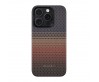 Apple iPhone 15 Pro Max Kılıf Magsafe Şarj Özellikli Aramid Fiber Pitaka Tactile Woven Sunset-Moonrise Serisi Sunset Kapak