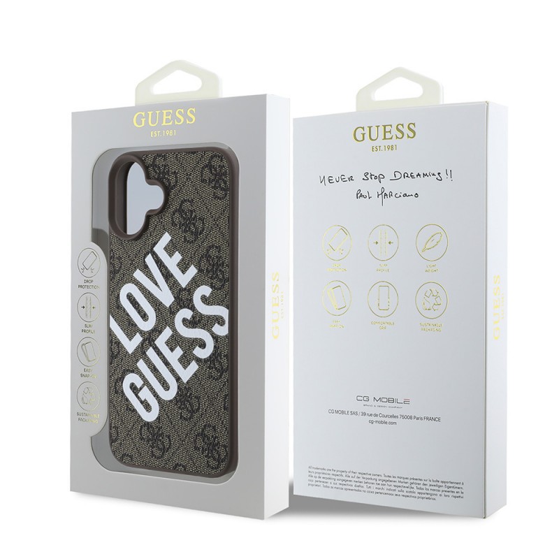 Apple iPhone 16 Kılıf Guess Orjinal Lisanslı Big Love Guess Kapak