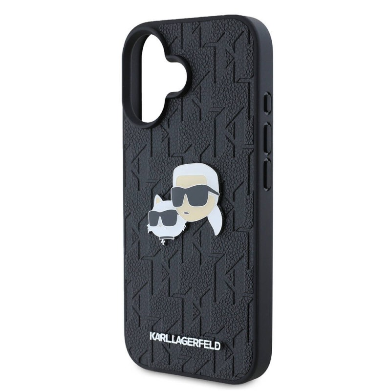 Apple iPhone 16 Plus Kılıf Karl Lagerfeld Orjinal Lisanslı K&C Heads Monogram Pin Kapak