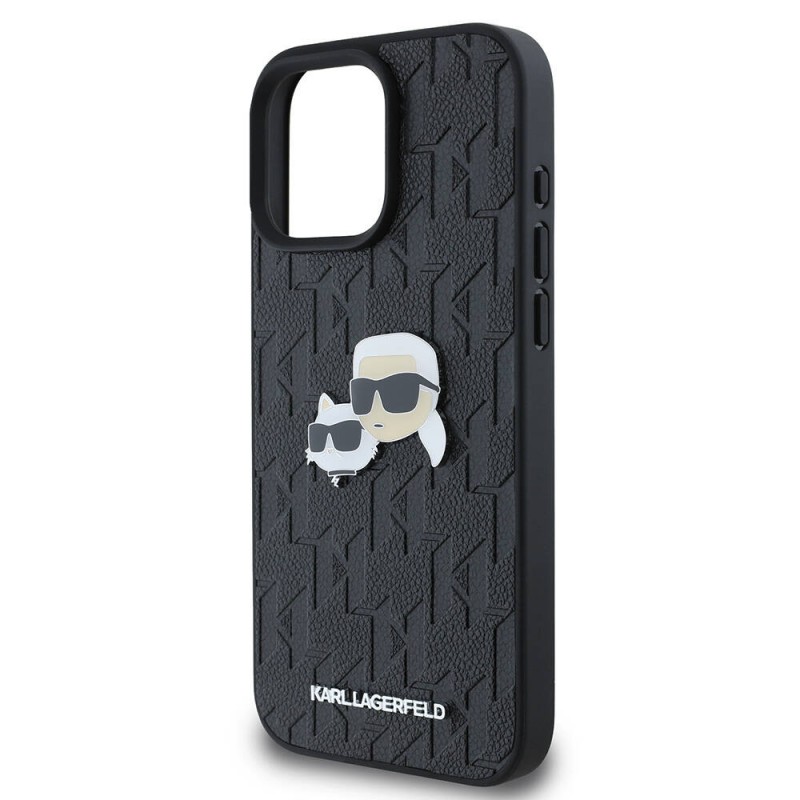 Apple iPhone 16 Pro Max Kılıf Karl Lagerfeld Orjinal Lisanslı K&C Heads Monogram Pin Kapak