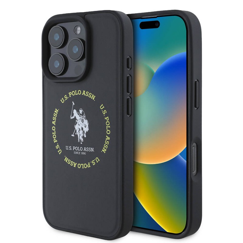 Apple iPhone 16 Pro Max Kılıf U.S. Polo Assn. Orjinal Lisanslı Magsafe Şarj Özellikli Circle ve Double Horse Logolu Deri Kapak