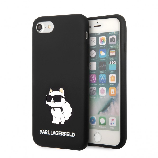 Apple iPhone 7 Kılıf Karl Lagerfeld Silikon Choupette Dizayn Kapak